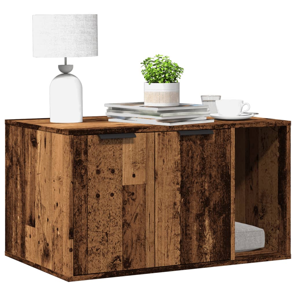 Vidaxxl Katzentoilette 80x50x45 cm fertiges Holz, altholzfarben