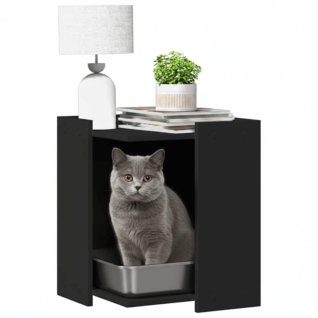 Vidaxl Cattenbakkast 42x42x51 cm verarbeitetes Holz schwarz