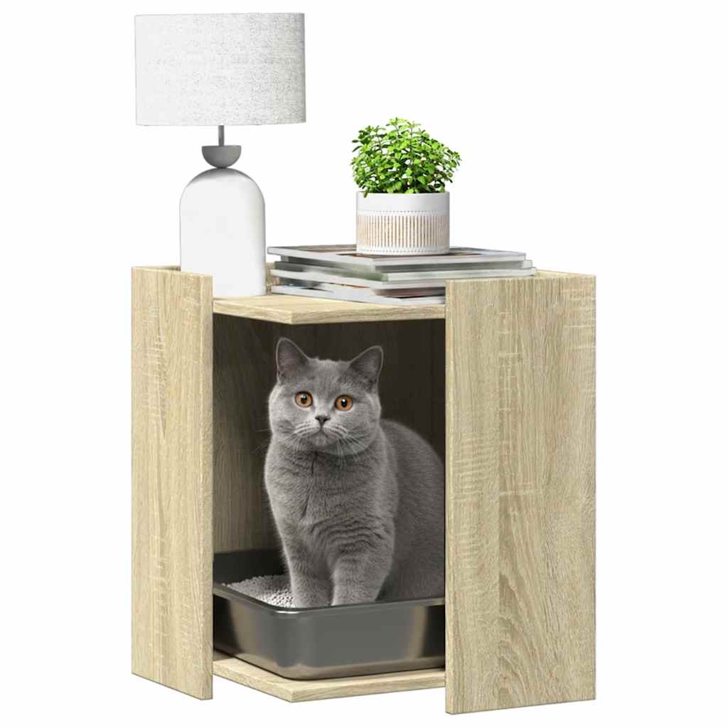 Vidaxl Cattenbakkast 42x42x51 cm verarbeitetes Holz Sonoma Eichefarbe