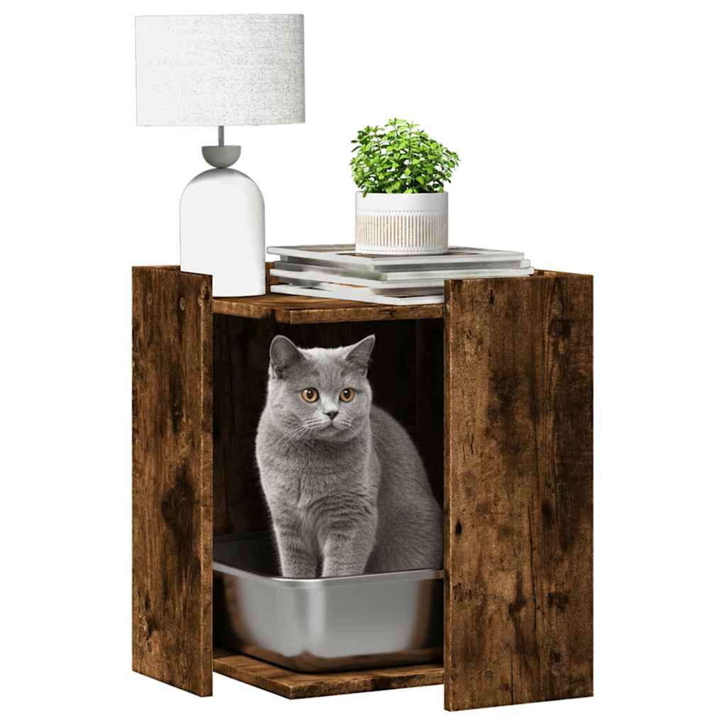 Vidaxl Cattenbakkast 42x42x51 cm verarbeiteter Holzgeräuchchen -Eiche gefärbt