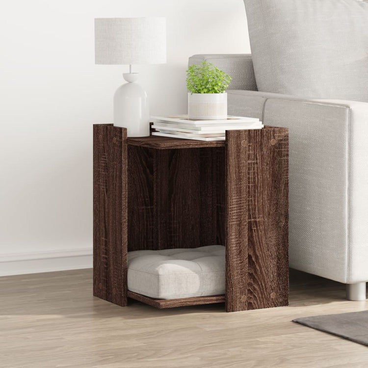 Vidaxl Kattenbakkast 42x42x51 cm geschnittene Holzbraune -Eichen