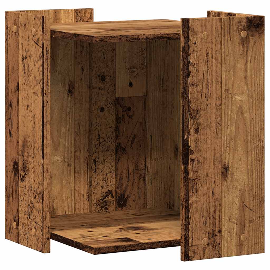 Vidaxl Kattenbakkast 42x42x51 cm verarbeitetes Holz altes Holzfarbe