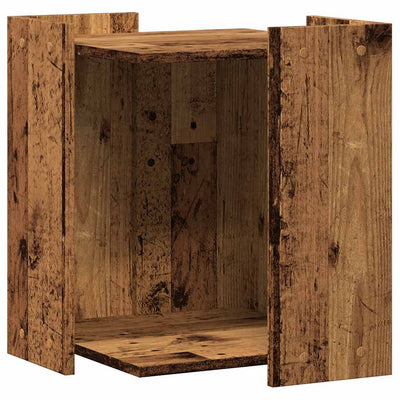 Vidaxl Kattenbakkast 42x42x51 cm verarbeitetes Holz altes Holzfarbe