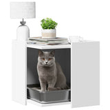 Vidaxl Kattenbakkast 53x53x51 cm verarbeitetes Holz weiß - afbeelding 3
