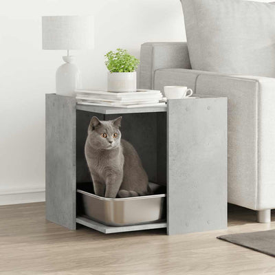 VIDAXL Kattenbakkast 53x53x51 cm verarbeitete Holzbetongrijs