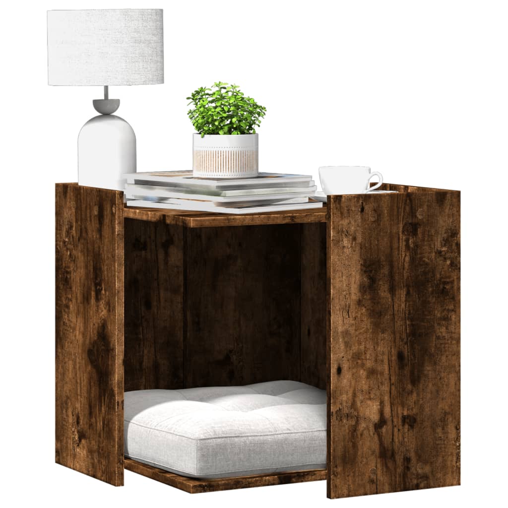 Vidaxl Cattenbakkast 53x53x51 cm Propertiertes Holzgeräuchchen -Eiche gefärbt