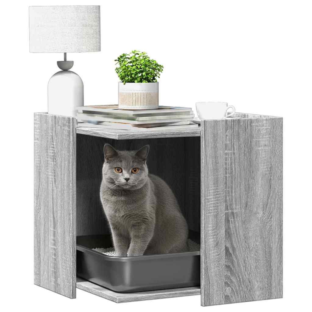 Vidaxl Cattenbakkast 53x53x51 cm verarbeitetes Holzgrau Sonoma Eiche Farbe