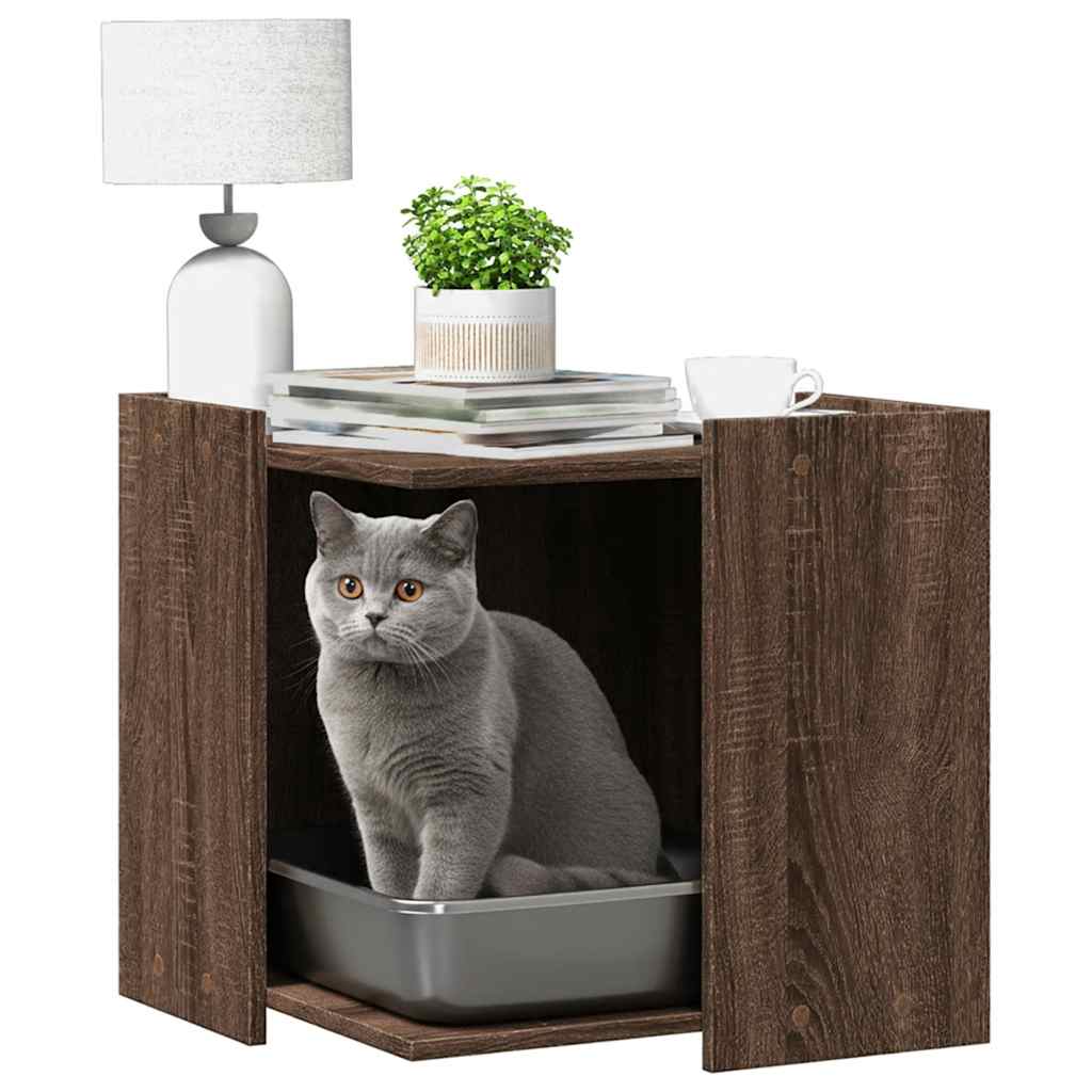 Vidaxl Cattenbakkast 53x53x51 cm geschnittene Holzbraun -Eich