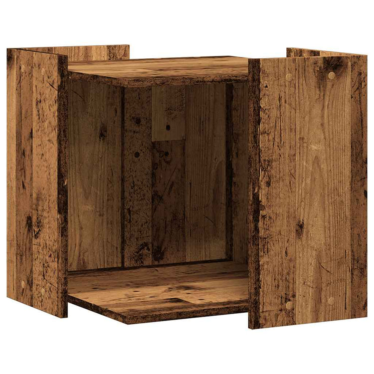 Vidaxl Kattenbakkast 53x53x51 cm verarbeitetes Holz altes Holzfarbe