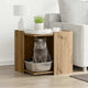 Vidaxxl Katzentoilette 53 x 53 x 51 cm, handgefertigtes Holz, handwerkliche Eichenfarbe