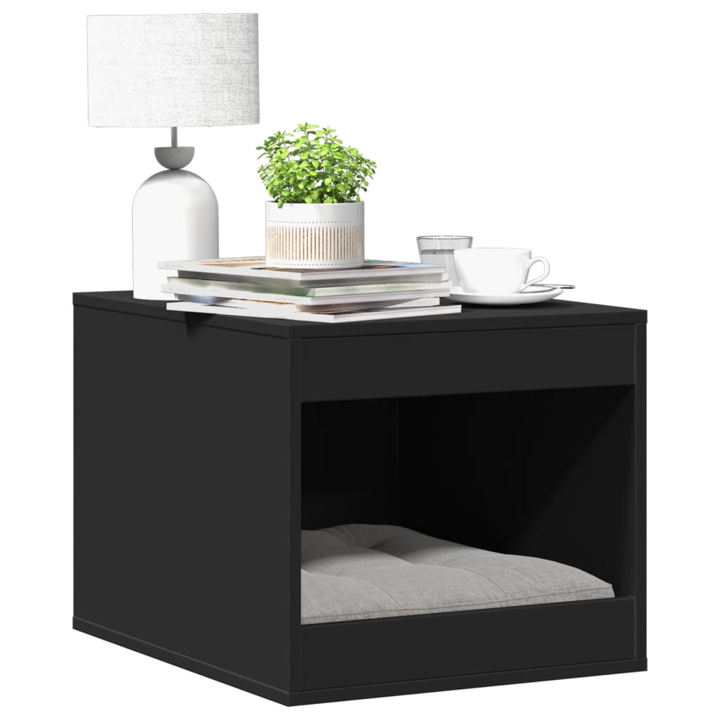 Vidaxl Kattenbakkast 47x59x42 cm verarbeitetes Holzschwarz