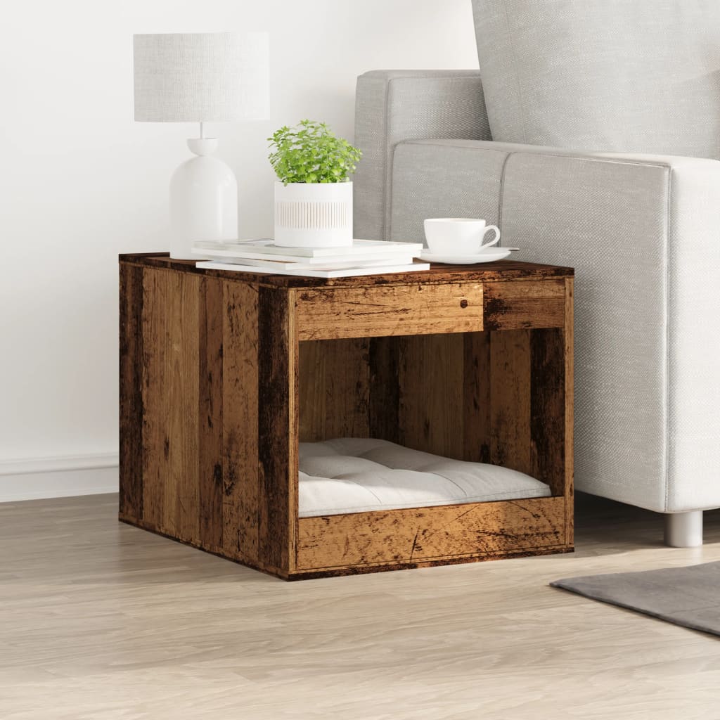 Vidaxl Kattenbakkast 47 x 59 x 42 cm verarbeitetes Holz altes Holzfarbe