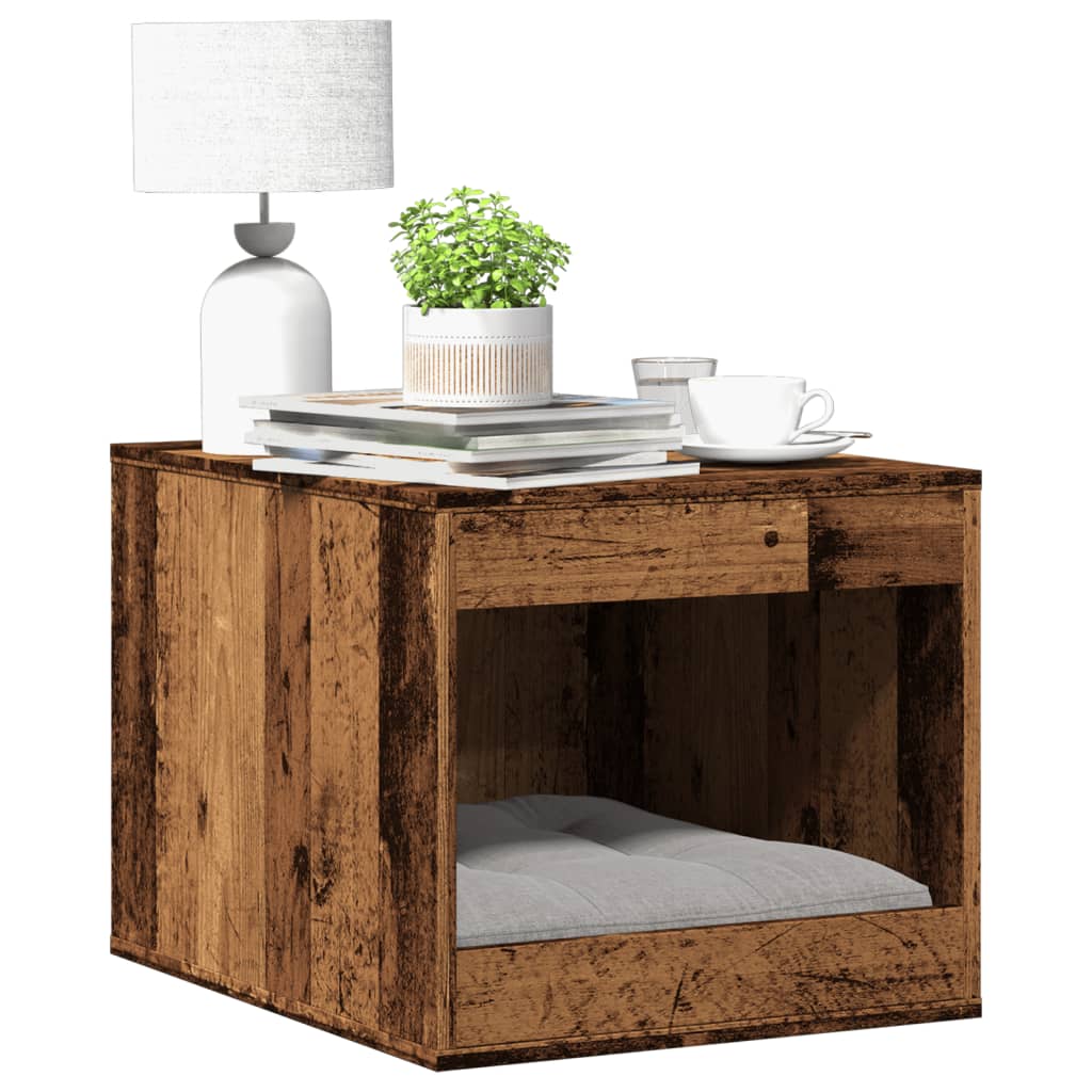 Vidaxl Kattenbakkast 47 x 59 x 42 cm verarbeitetes Holz altes Holzfarbe