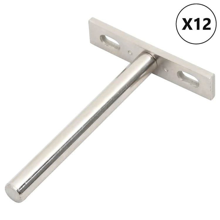 Vidaxl schwimmende Plankenträger 12st Invisible Ø10x100 mm Kohlenstoffstahl