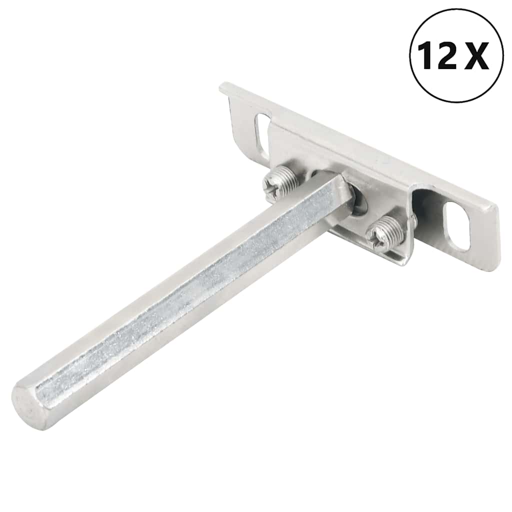 Vidaxl schwimmende Plankenträger 12st Invisible Ø12x100 mm Kohlenstoffstahl
