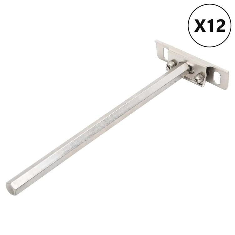 Vidaxl schwimmende Plankenträger 12st Invisible Ø12x200 mm Kohlenstoffstahl
