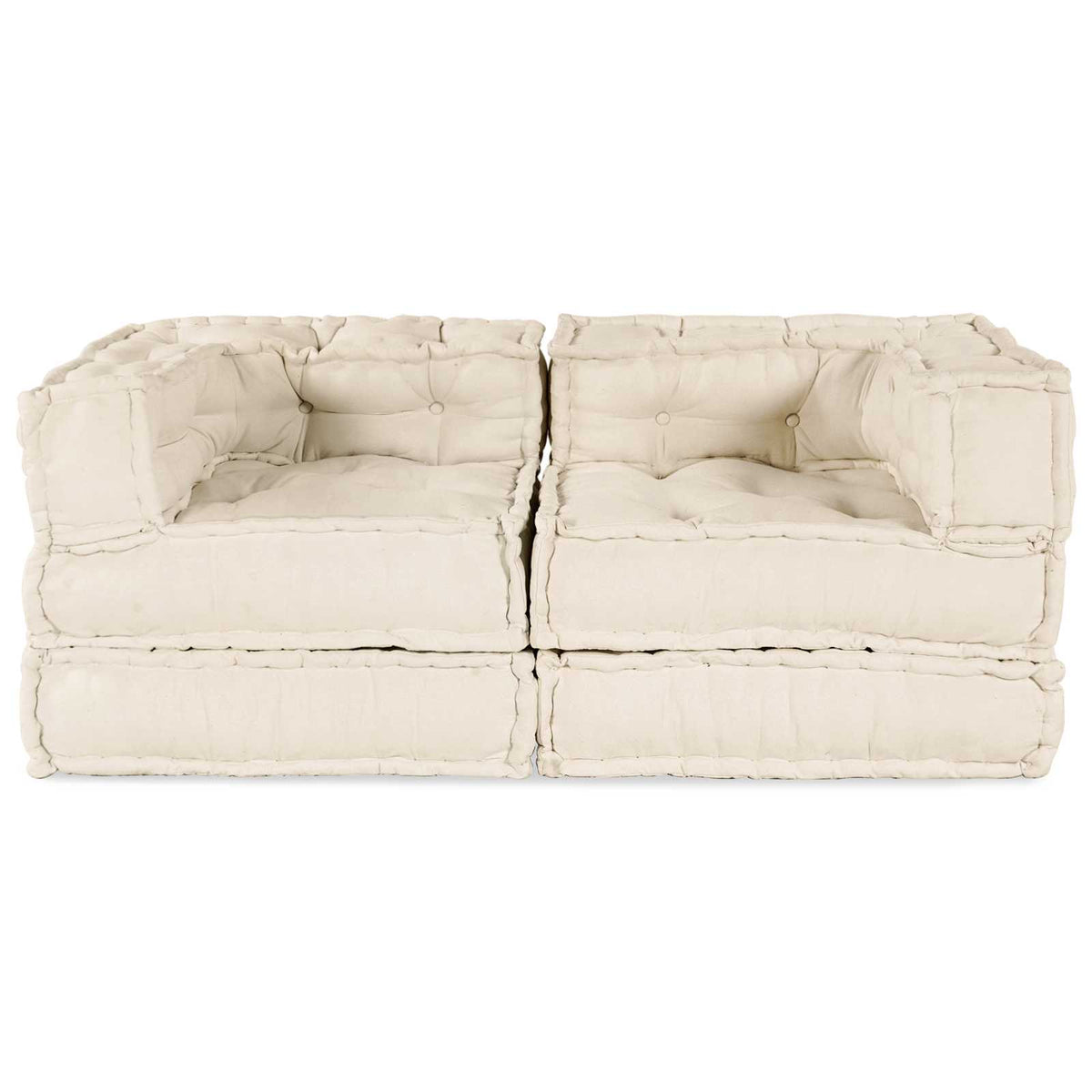 Vidaxl Modulsofa 2 Stk. Creme 140 x 70 x 56 cm Stoff