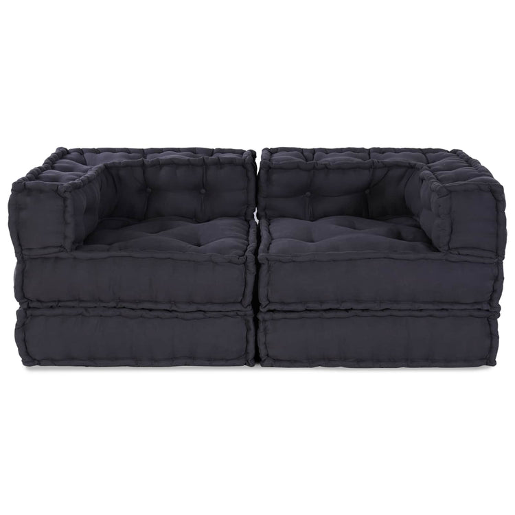 Vidaxl Modulsofa 2 Stk. Anthrazit 140 x 70 x 56 cm Stoff