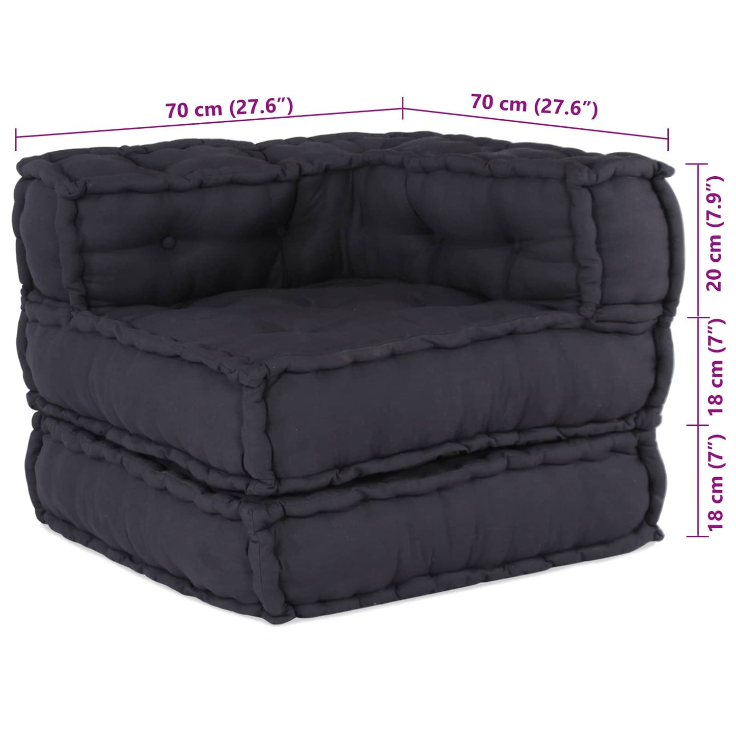 Vidaxl Modulsofa 2 Stk. Anthrazit 140 x 70 x 56 cm Stoff