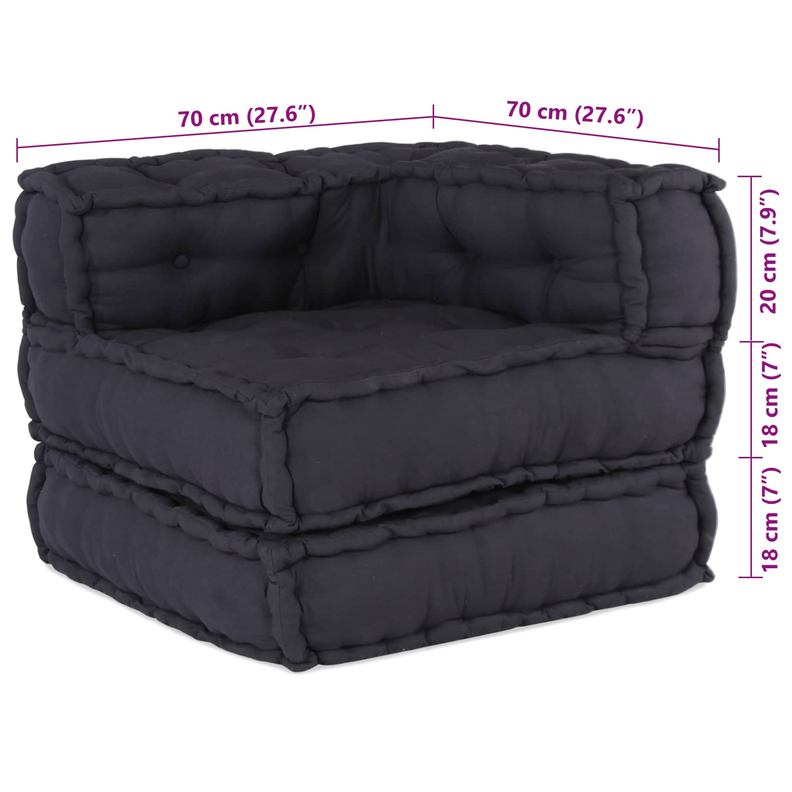 Vidaxl Modulsofa 2 Stk. Anthrazit 140 x 70 x 56 cm Stoff