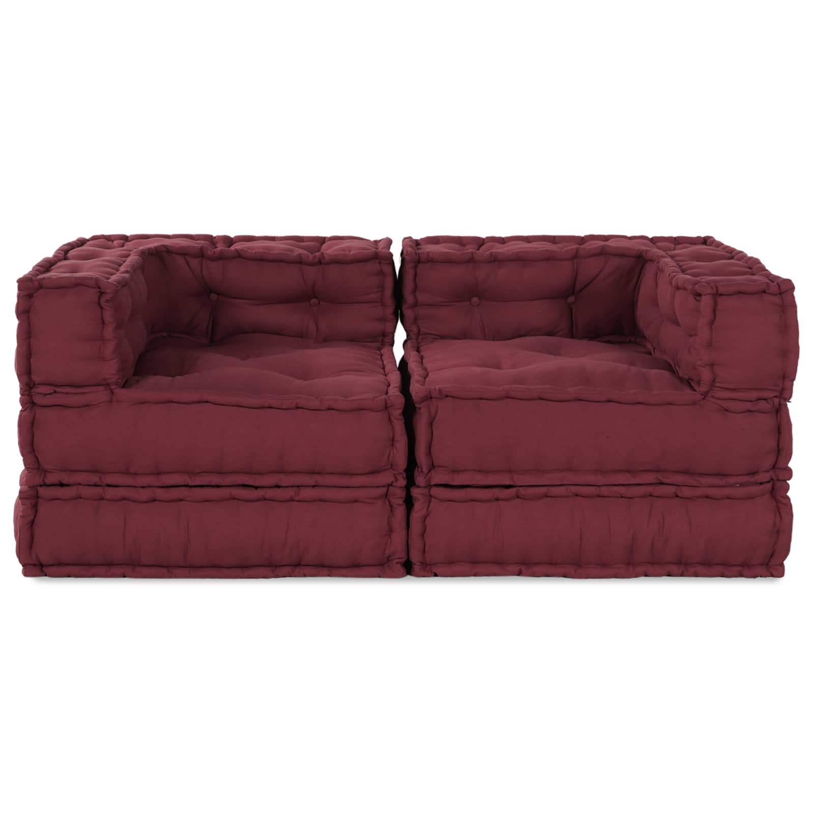 VidaXL Modulsofa 2 Stk. Bordeaux 140 x 70 x 56 cm Stoff