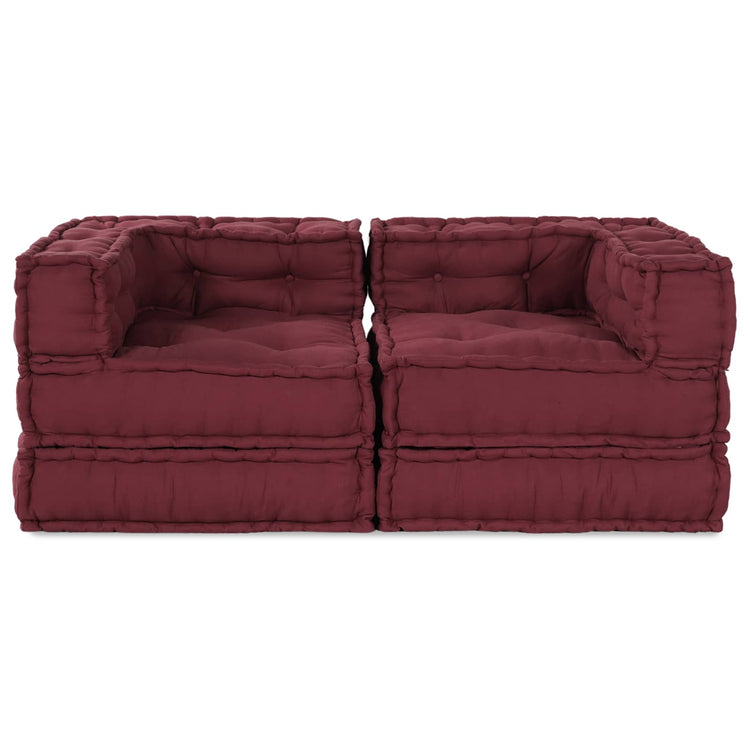 VidaXL Modulsofa 2 Stk. Bordeaux 140 x 70 x 56 cm Stoff