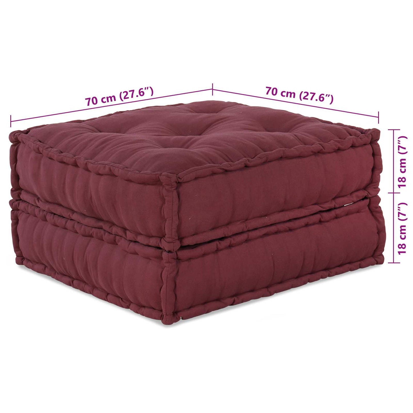 VidaXL Modulsofa 2 Stk. Bordeaux 140 x 70 x 36 cm Stoff