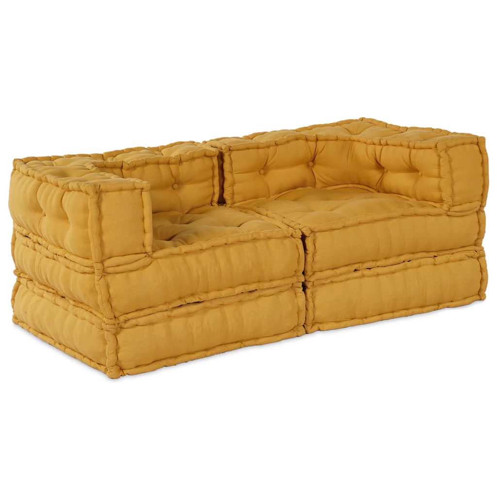 Vidaxl modulares Sofa 2 Stück gelb 140 x 70 x 56 cm Stoff