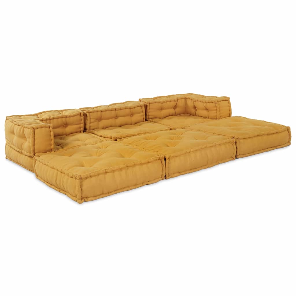 Vidaxl modulares Sofa 2 Stück gelb 140 x 70 x 56 cm Stoff