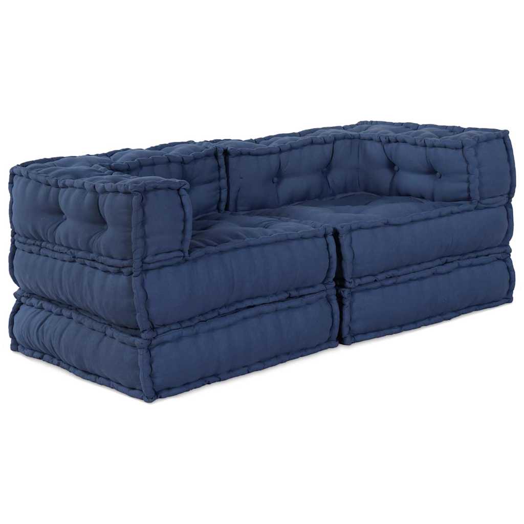 Vidaxl modulares Sofa 2 Stück Indigo 140 x 70 x 56 cm Stoff