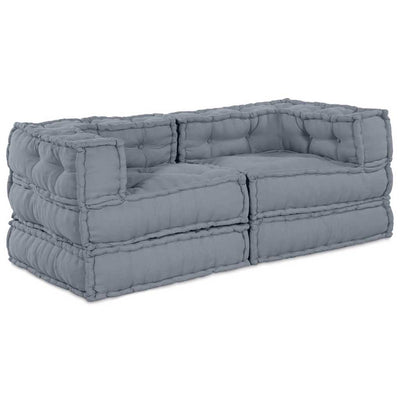 Vidaxl modulares Sofa 2 Stück grau 140 x 70 x 56 cm Stoff