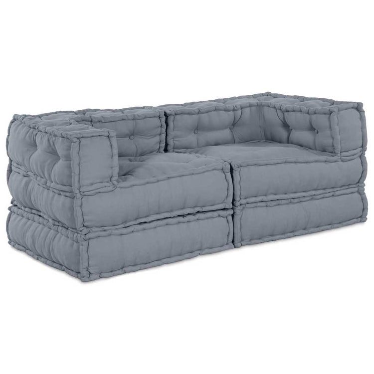 Vidaxl modulares Sofa 2 Stück grau 140 x 70 x 56 cm Stoff