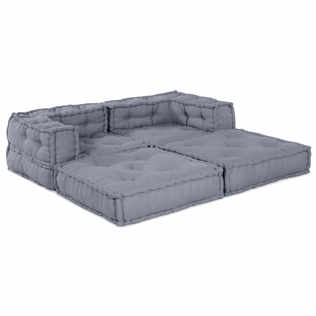 Vidaxl modulares Sofa 2 Stück grau 140 x 70 x 56 cm Stoff