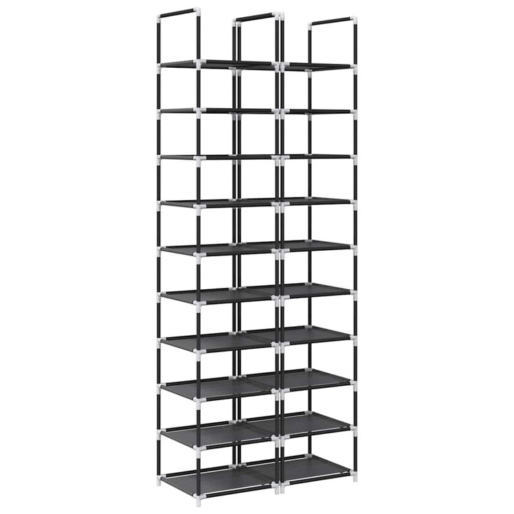 VidaXL Schuhregale 2 Stk. 33x33x174 cm Vlies 10-lagig schwarz