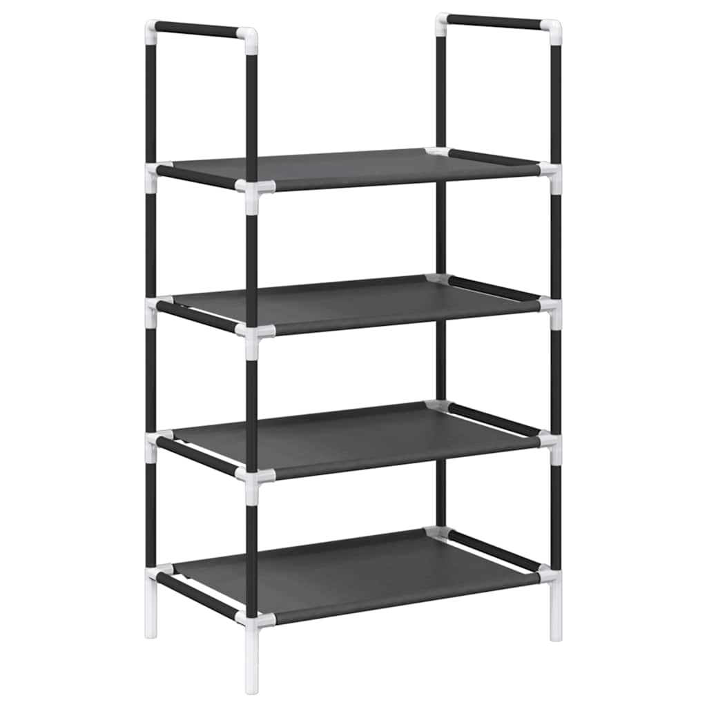 VidaXL Schuhregal 4-lagig 44x28x77 cm Vliesstoff schwarz