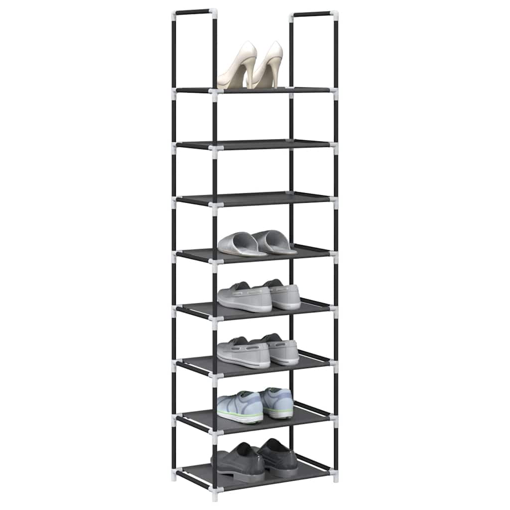 VidaXL Schuhregal 8-lagig 44x28x145 cm Vliesstoff schwarz