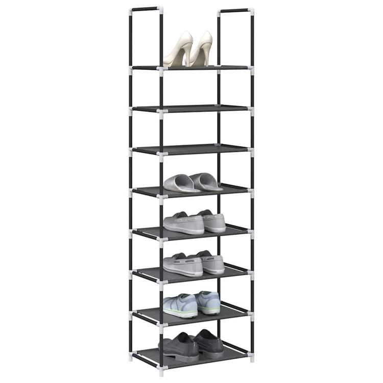 VidaXL Schuhregal 8-lagig 44x28x145 cm Vliesstoff schwarz