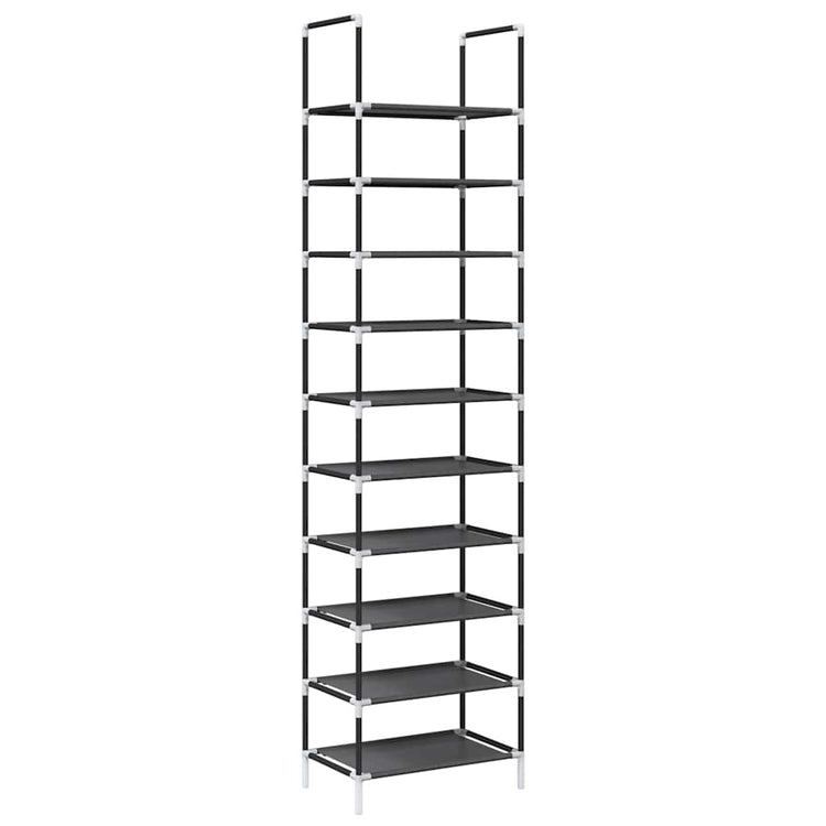 VidaXL Schuhregal 10-lagig 44x28x180 cm Vliesstoff schwarz