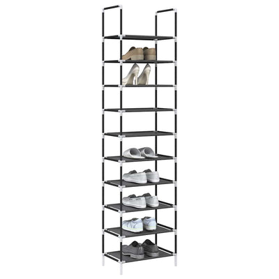VidaXL Schuhregal 10-lagig 44x28x180 cm Vliesstoff schwarz