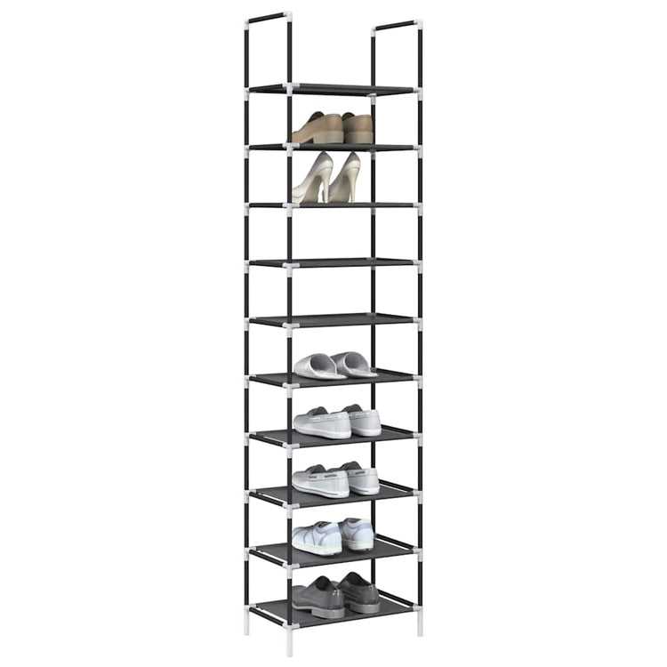 VidaXL Schuhregal 10-lagig 44x28x180 cm Vliesstoff schwarz