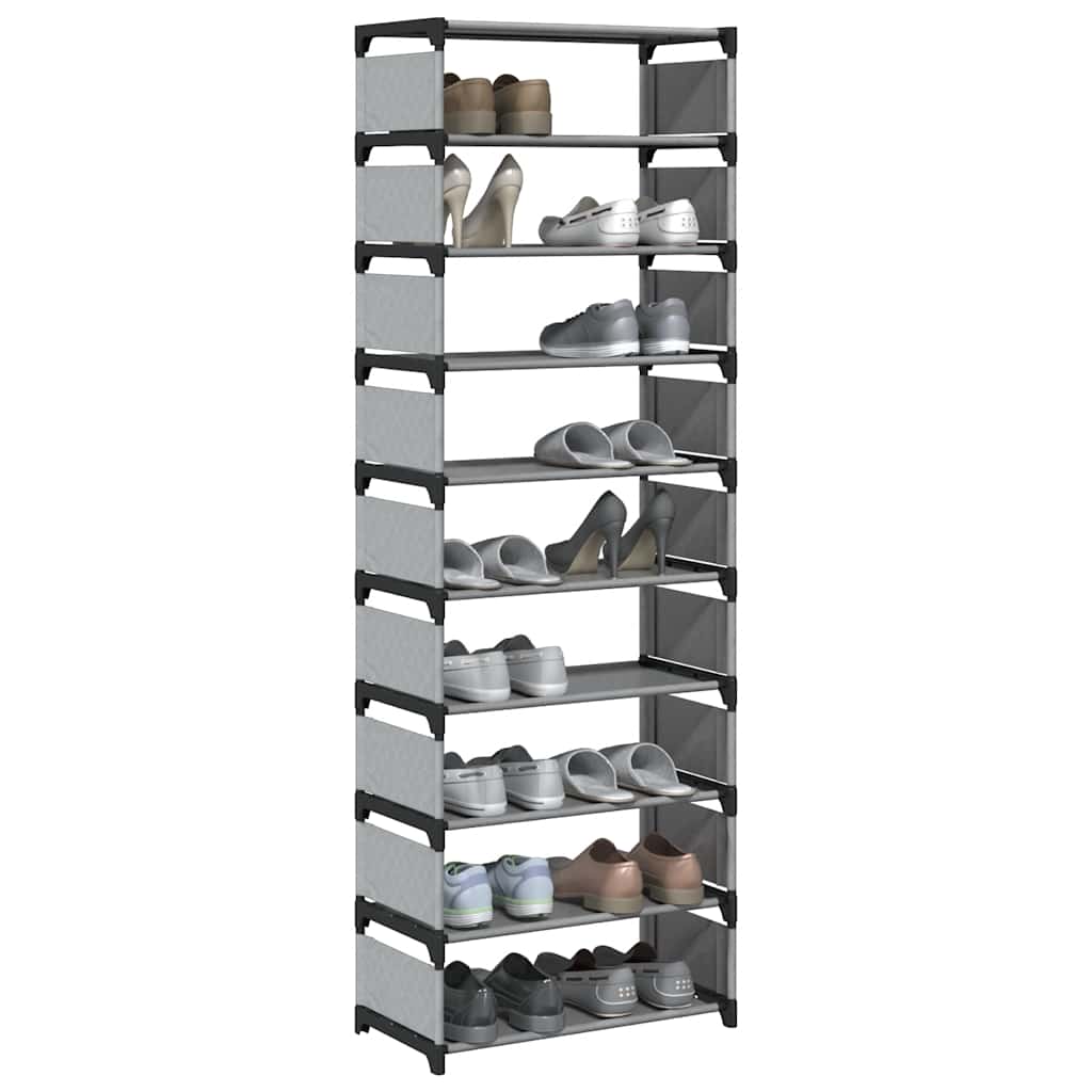 Vidaxx Schuhregal 10-lagig 54x28x158 cm Vliesstoff grau