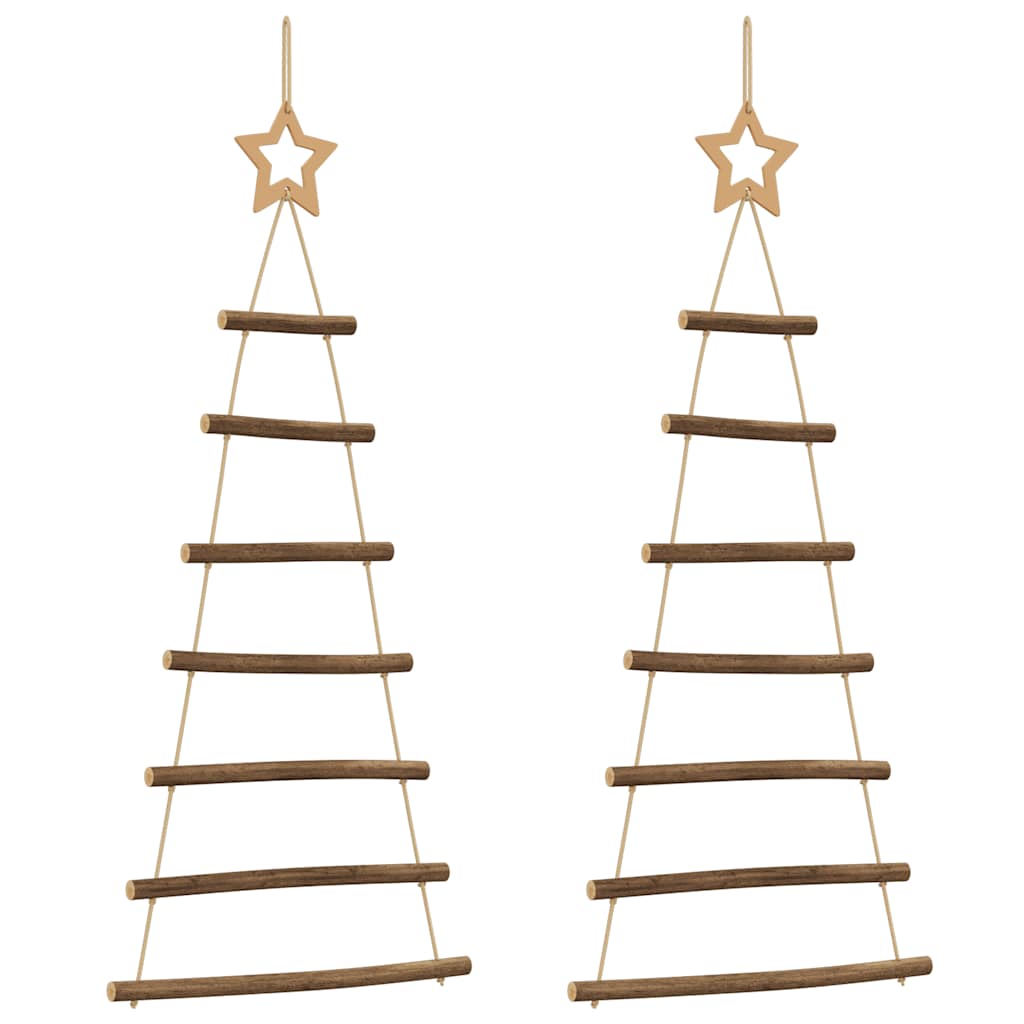 Vidaxx hängende Weihnachtsbäume mit Spitzensternen 2 Stück 42x90 cm Naturzweig