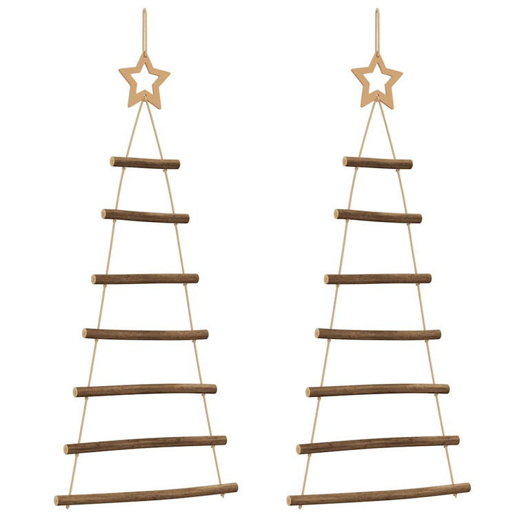Vidaxx hängende Weihnachtsbäume mit Spitzensternen 2 Stück 42x90 cm Naturzweig