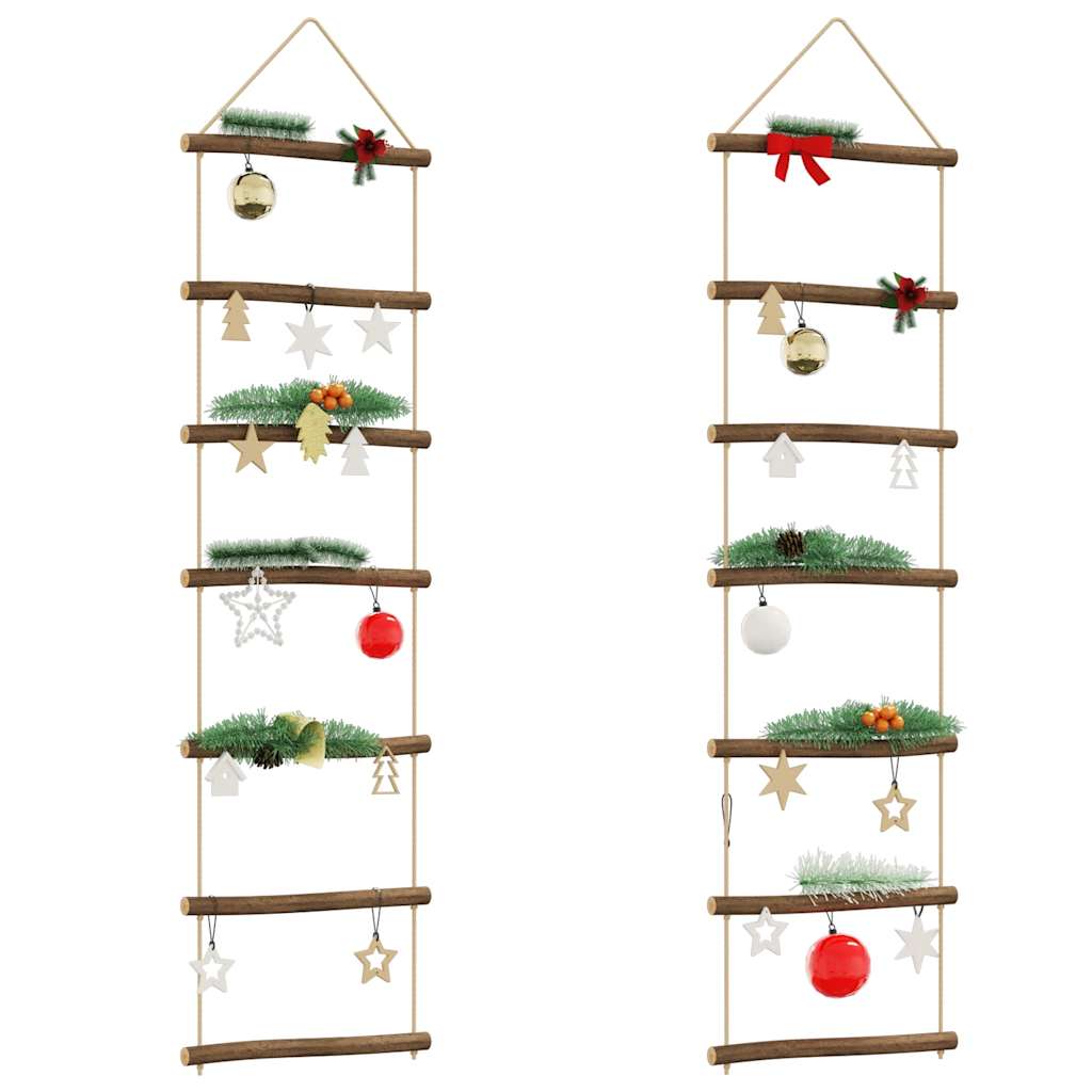 Vidaxl Wanddekoration Leiter -2 Stcs 30x100 cm Naturel Branch