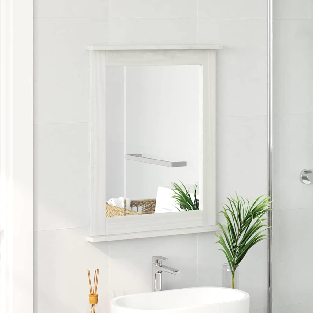 VidaXL Spiegel Vigo Antikweiß 55,5 x 5 x 70 cm massives Kiefernholz