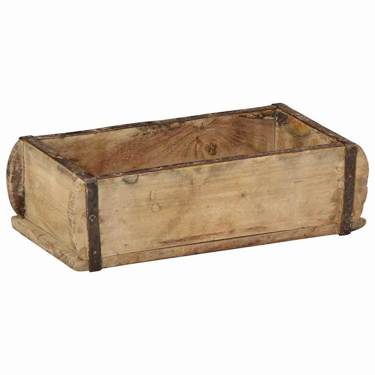 Vidaxxl braunes Tablett 30 x 15 x 9 cm aus massivem Recyclingholz