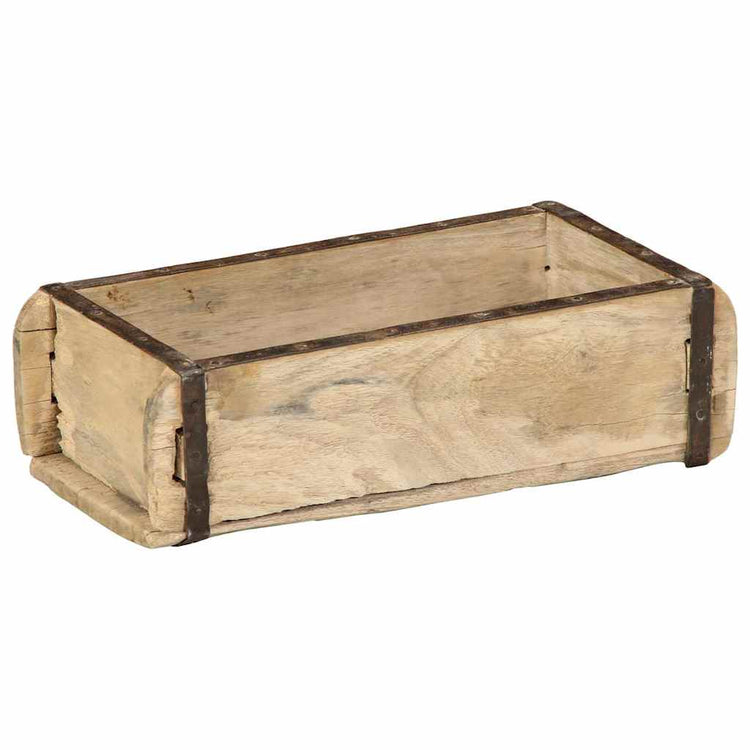 Vidaxxl braunes Tablett 30 x 15 x 9 cm aus massivem Recyclingholz