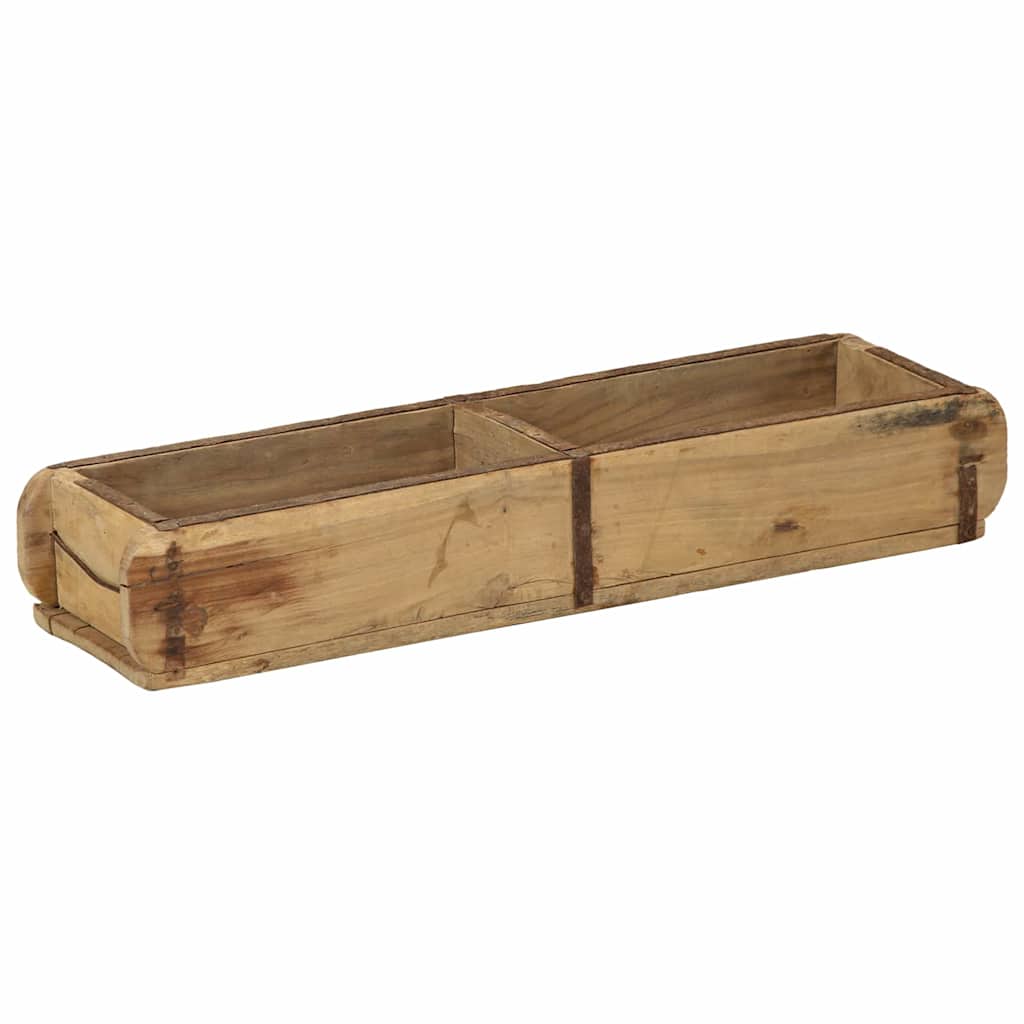 Vidaxxl braunes Tablett 57 x 15 x 9 cm, massives Recyclingholz