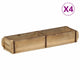 Vidaxxl Tablett 4 Stück braun 57 x 15 x 9 cm massives Recyclingholz