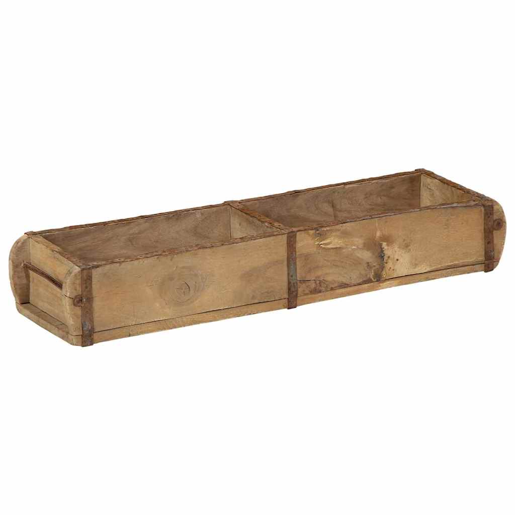 Vidaxxl Tablett 4 Stück braun 57 x 15 x 9 cm massives Recyclingholz